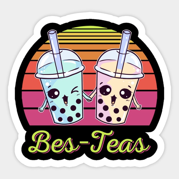 Cute Bes-teas Bubble Tea Funny Pun Bes-Teas Sticker by paveldmit